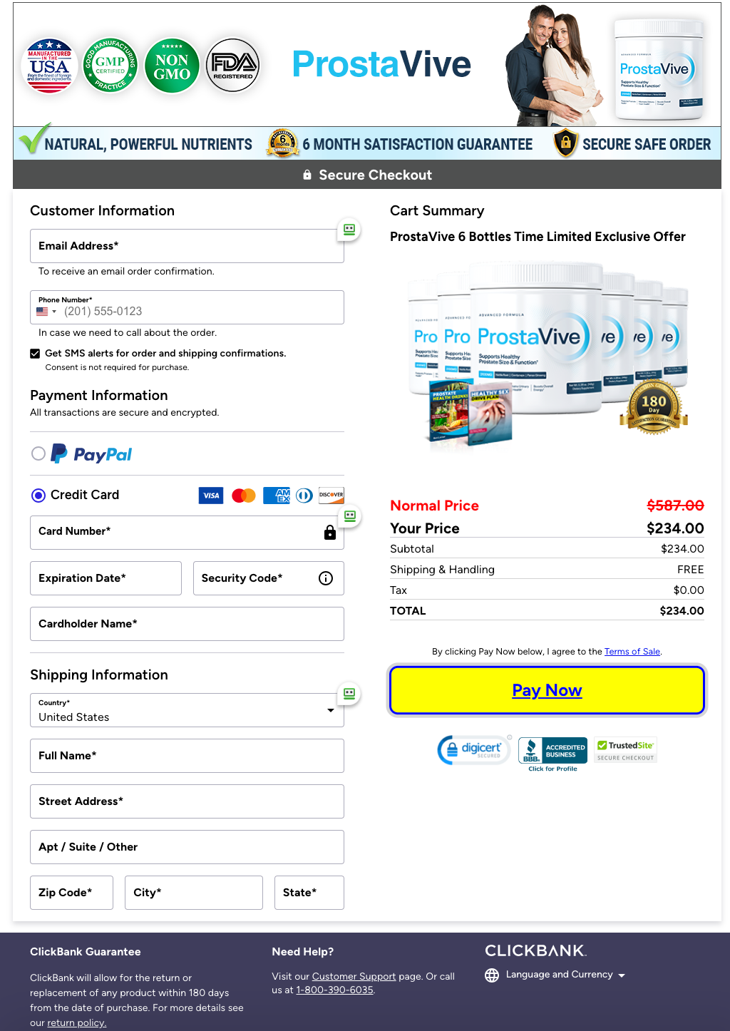 ProstaVive Official Website Secure Order Page
